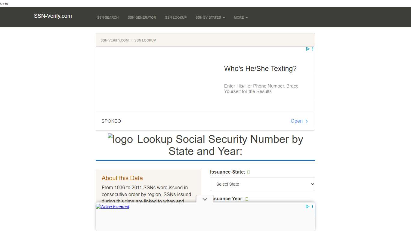 SSN Lookup By State and Year SSN-Verify.com